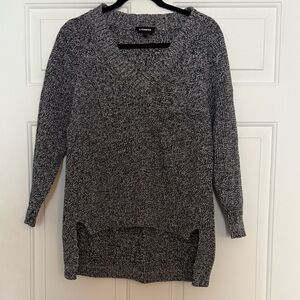 Express Black and White V-Neck Sweater
